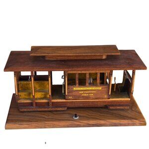 Vintage San Francisco Cable Car Lamp Model 505 Wooden Powell and Mason 1950s